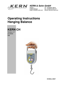 Kern CH Hanging Balance - User manual