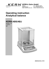 Kern ABS-ABJ Analytical Balances - User manual