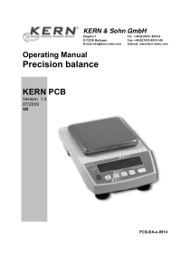Kern PCB Precision Balance - User manual