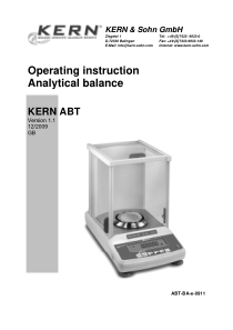 Kern ABT Analytical Balance - User manual