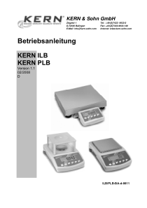 Kern ILB, PLB Platform Balance - Bedienungsanleitung