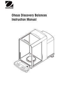 Ohaus Discovery Balances - User manual