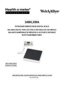 Welch Allyn Digital Scale 349KLXWA - User manual (en,es,fr)