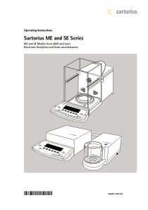 Sartorius ME,SE Balance - User manual