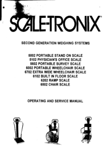 Scale-Tronix 5000-6500 Scale - User and service manual