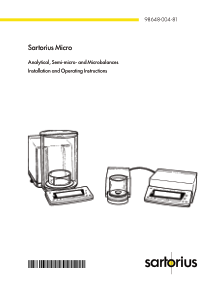 Sartorius Micro Balance - User manual