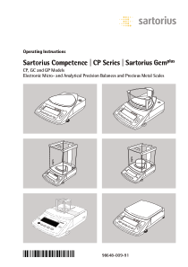 Sartorius Competence CP Balance - User manual