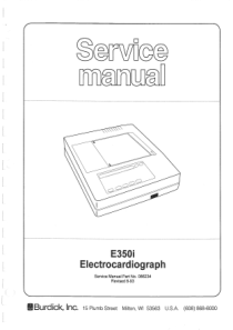 Burdick E350i ECG - Service manual