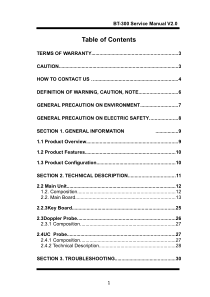 Bistos BT-300 Fetal Monitor - Service manual
