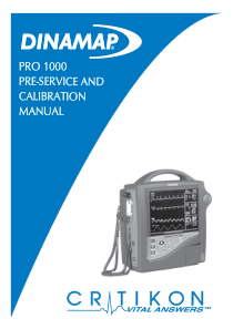 Critikon_Dinamap_Pro1000_-_Pre-Service_manual