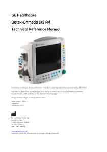 Datex-Ohmeda S-5 FM - Technical Reference Manual