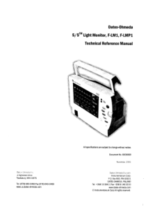 Datex-Ohmeda S-5 Light Monitor - Technical reference manual (2000)