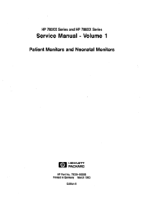 HP 783xx, 788xx Patient Monitor - Service manual 1