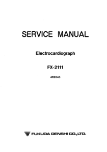 Fukuda Denshi FX-2111 ECG - Service manual