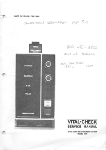 Ivac Vital Check 4000 Patient Monitor - Service manual