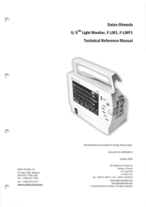 Datex-Ohmeda S-5 Light Monitor - Technical reference manual (2004)