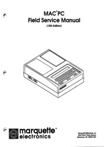 Marquette MAC PC ECG - Service manual