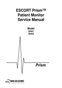 MDE Escort Prism Monitor - Service manual