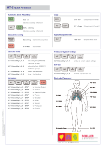 Schiller AT-2 ECG - Quick reference chart
