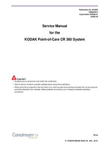 Kodak CR360 Imager - Service manual