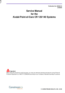 Kodak CR120, 140 Imager - Service manual