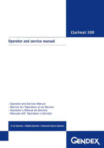 Gendex Clarimat 300 X-Ray Developer - User and service manual (en,es,fr,por)