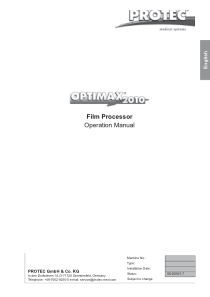 Protec Optimax 2010 - User manual