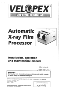 Velopex MK-4 Film Processor - User manual