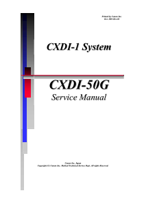 Canon CXDI-50 X-Ray - Service manual (2003)