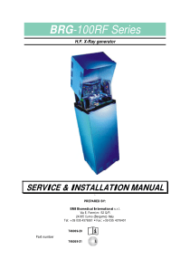 BMI BRG-100RF X-Ray - Service manual