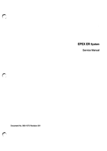 Epex ER X-Ray System - Service manual