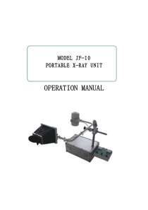 JF-10 X-Ray Unit - User and service manual
