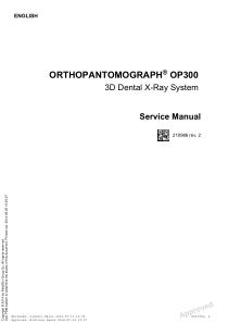 Instrumentarium Dental OP-300 Dental Panorama X-Ray - Service manual