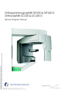 Instrumentarium Dental OP-100 Dental Panorama X-Ray - Service program manual