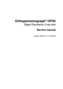 Instrumentarium Dental OP-30 Dental Panorama X-Ray - Service manual