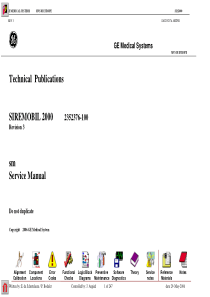 GE Siremobil 2000 - Service manual