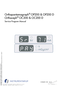 Instrumentarium Dental OP-200 Dental Panorama X-Ray - Service program manual