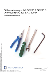 Instrumentarium Dental OP-200 Dental Panorama X-Ray - Maintenance manual