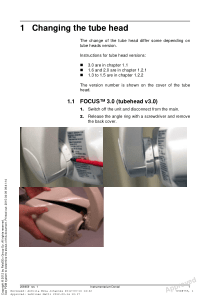 Instrumentarium Dental Focus X-Ray Unit - Changing tube head instructions