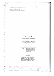 Picker CD38S X-Ray - Service manual