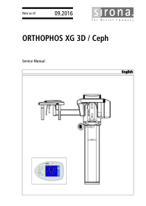 Sirona Orthophos XG3D Dental X-Ray - Service manual