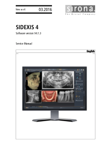 Sirona Sidexis 4 Dental X-Ray - Service manual