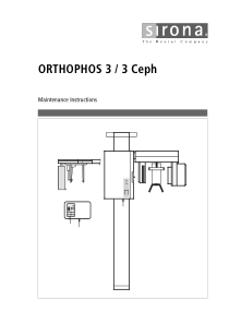 Sirona Orthophos 3 Dental X-Ray - Maintenance instructions