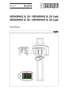 Sirona Orthophos SL Dental X-Ray - Service manual