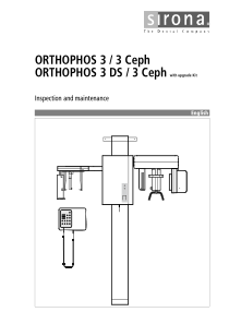 Sirona Orthophos 3 Dental X-Ray - Maintenance manual