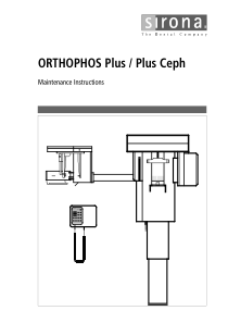 Sirona Orthophos Plus Dental X-Ray - Maintenance instructions