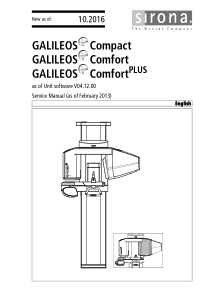 Sirona Galileos Compact Comfort Dental X-Ray - Service manual