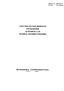 Shimadzu UD150 X-Ray - Technical manual