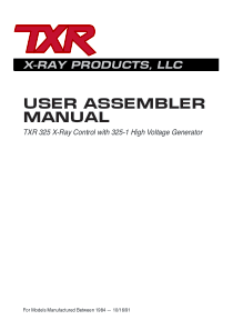TXR 325 X-Ray - Service manual (1984-1991)