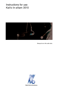 Kavo In eXam 3510 Digital X-Ray - User manual
